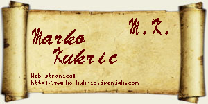 Marko Kukrić vizit kartica